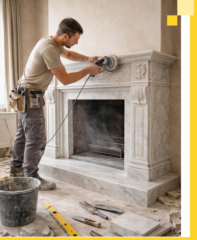 Изготовление и установка мраморных каминов в Люберцах под ключ