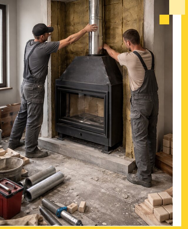 Изготовление и монтаж закрытых каминов в Люберцах под ключ