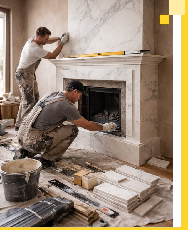 Отделка каминов в Люберцах качественные облицовочные работы