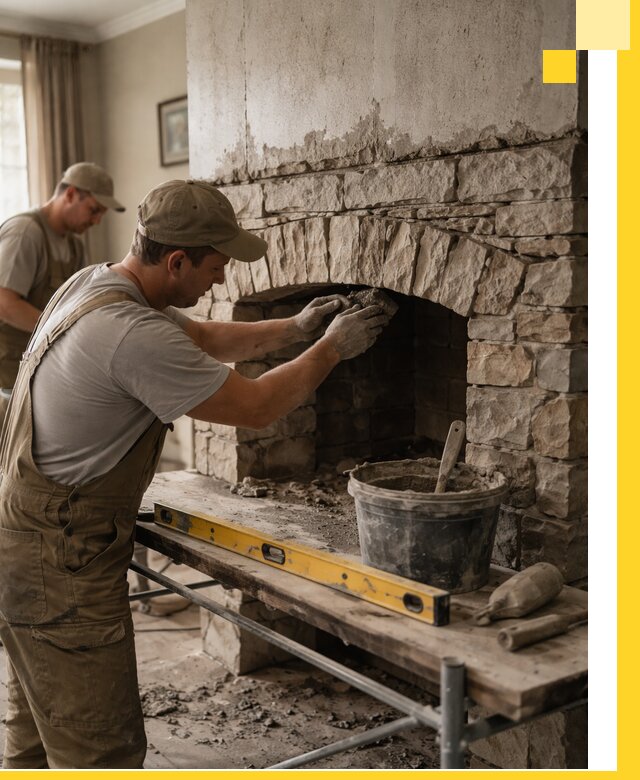 Изготовление каминов под ключ в Люберцах, монтаж и отделка