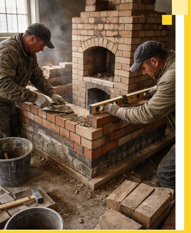 Изготовление и монтаж печей и каминов из кирпича в Люберцах