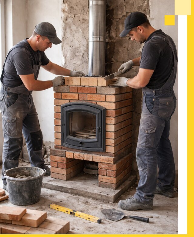 Монтаж печи камина под ключ в Люберцах с гарантией и пусконаладкой