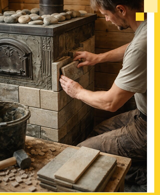 Облицовка банных печей в Люберцах профессиональная отделка