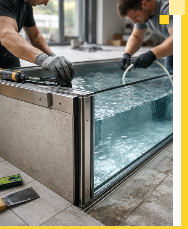 Проектирование и монтаж стеклянных бассейнов в Люберцах