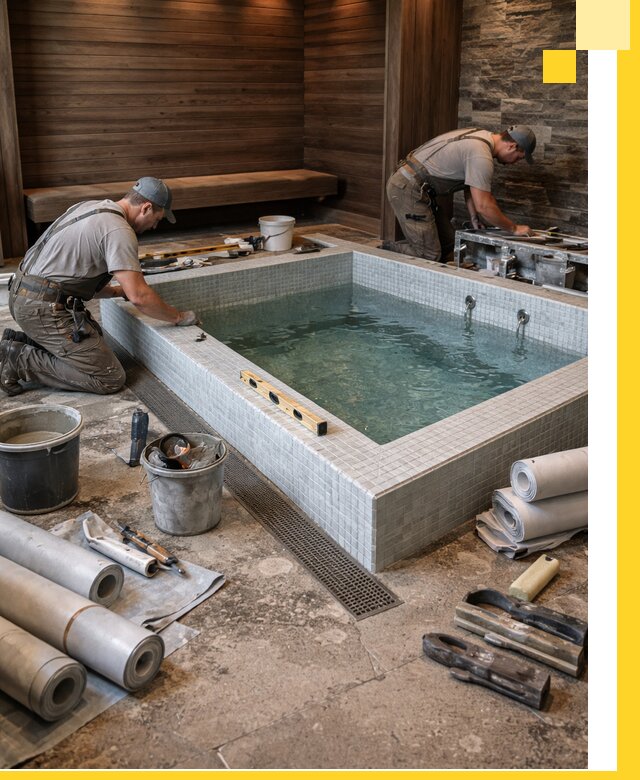 Установка и строительство бассейнов для сауны в Люберцах