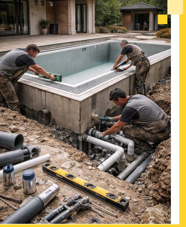 Строительство переливных бассейнов в Люберцах под ключ