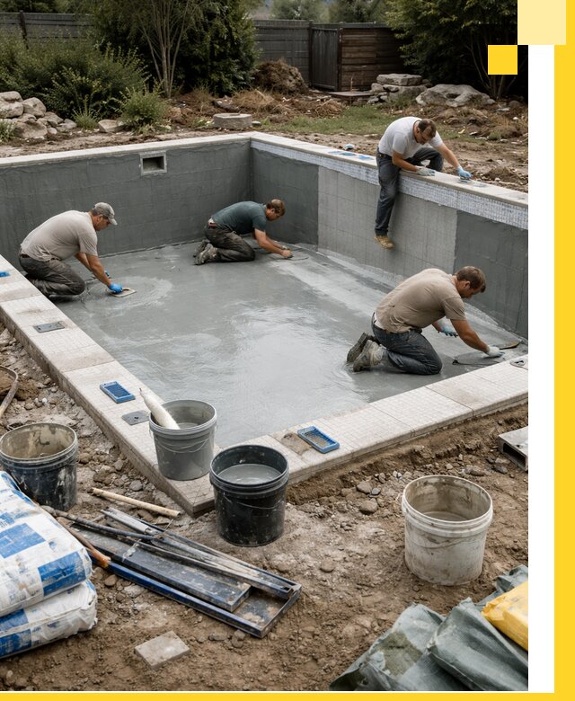 Изготовление и монтаж чаши бассейна под ключ в Люберцах