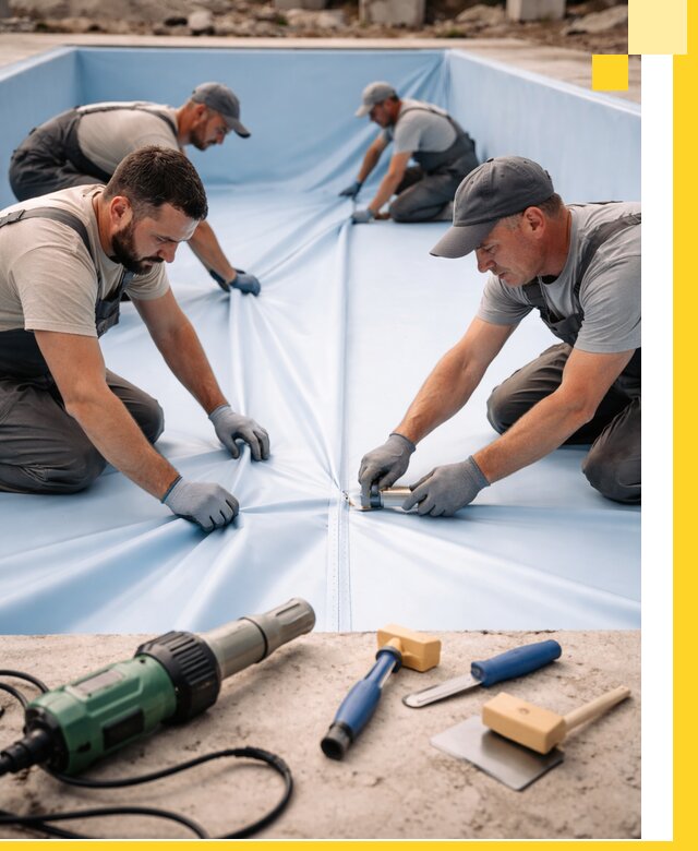 ПВХ пленка для бассейнов с монтажом и гарантией в Люберцах