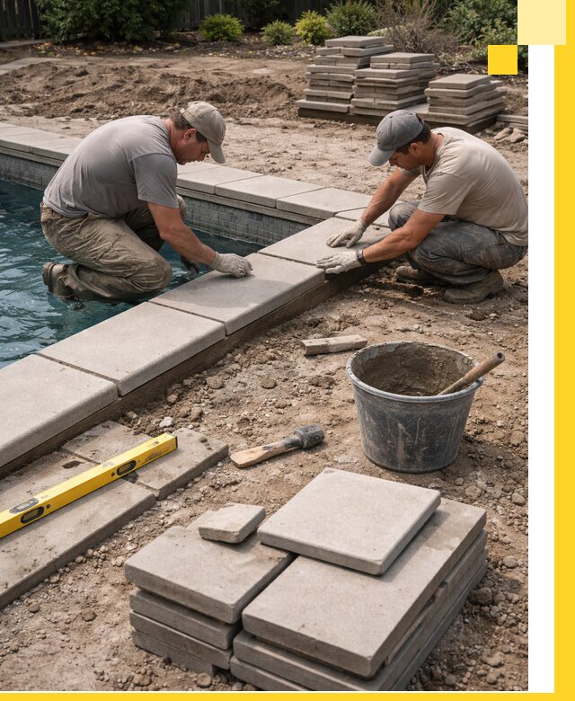 Установка и изготовление копингового камня для бассейнов в Люберцах