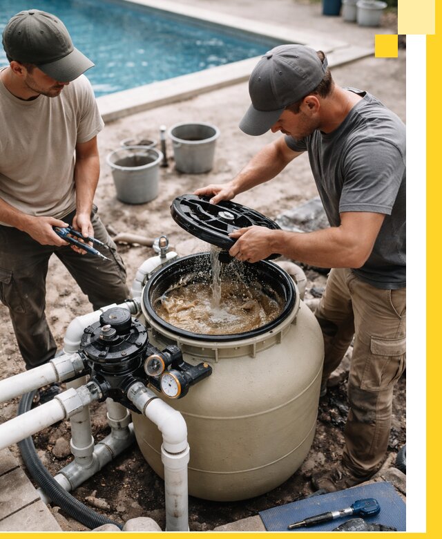 Установка и обслуживание песочных фильтров для бассейнов в Люберцах