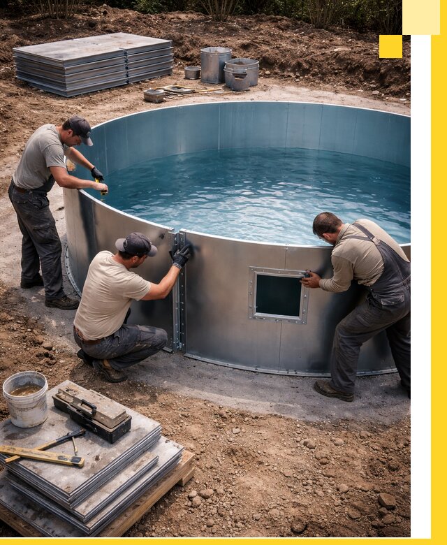 Круглые бассейны под ключ в Люберцах проектирование и монтаж