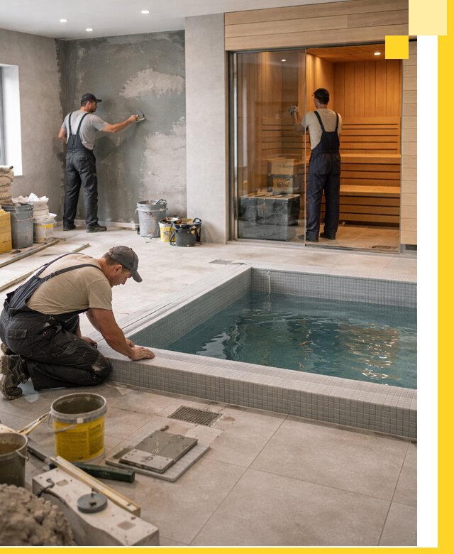 Проектирование и строительство сауны с бассейном в Люберцах