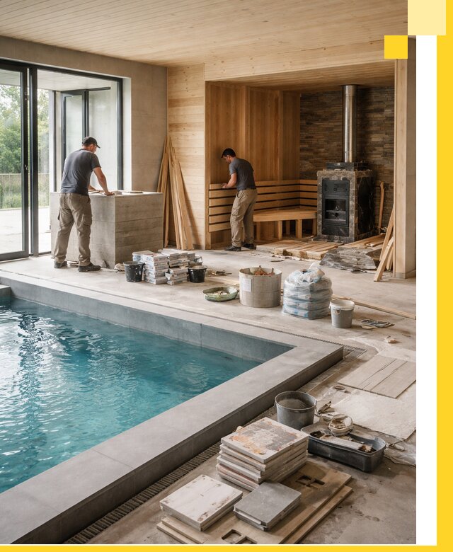 Проектирование и строительство бань с бассейном в Люберцах