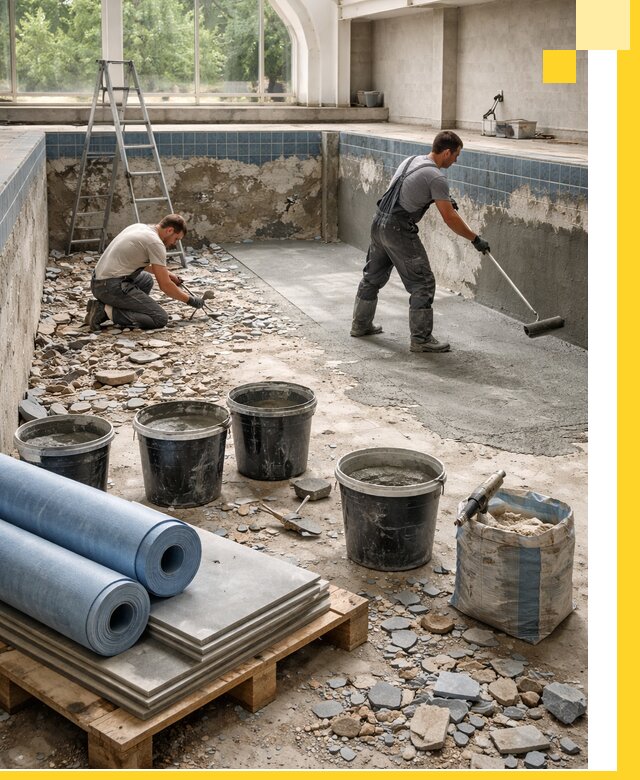 Реконструкция бассейнов в Люберцах: ремонт, гидроизоляция