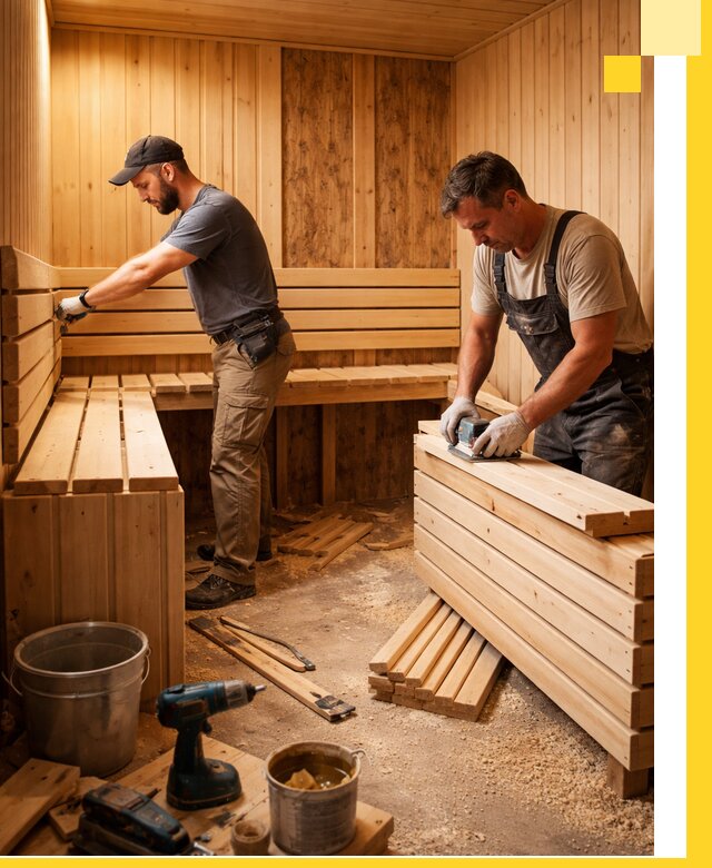Профессиональный комплексный ремонт саун под ключ в Люберцах