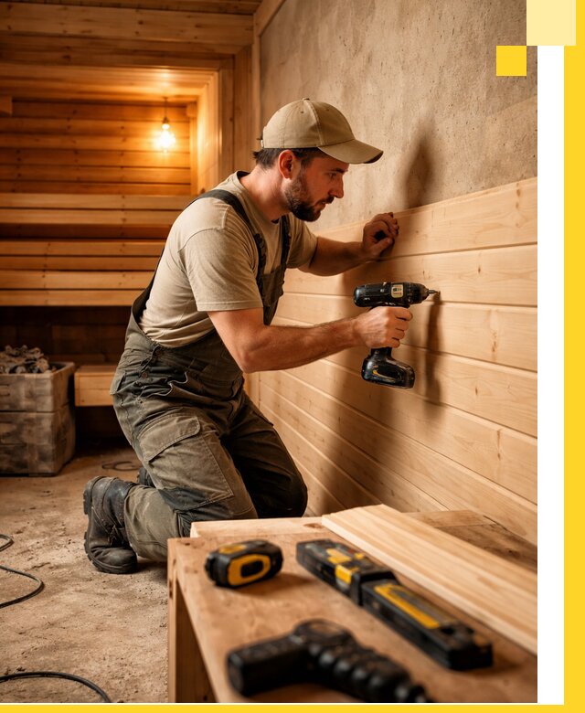 Профессиональная внутренняя отделка бани в Люберцах под ключ