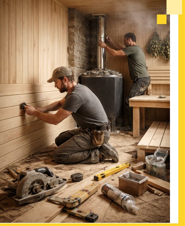 Полное строительство и оснащение парных под ключ в Люберцах