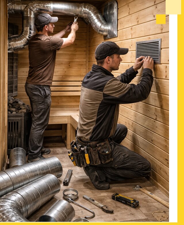 Проектирование и монтаж вентиляции бани в Люберцах под ключ