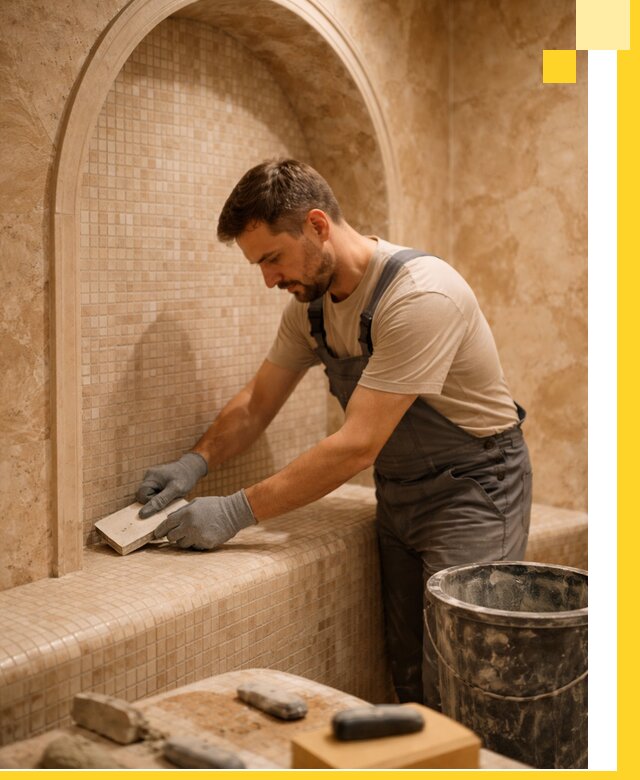 Профессиональная отделка хамамов с мозаикой под ключ в Люберцах