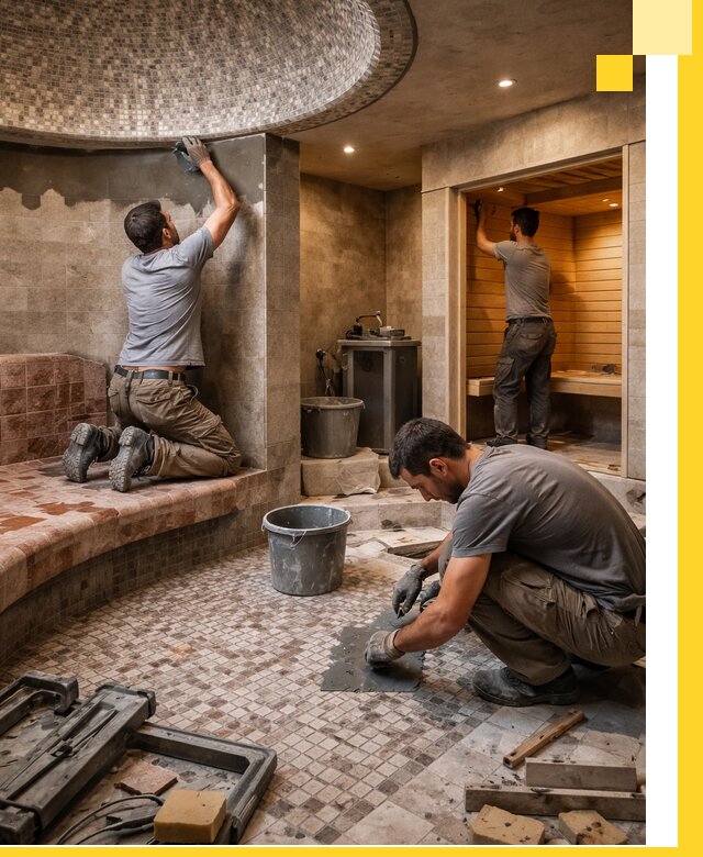 Проект и строительство хамама бани и сауны под ключ в Люберцах